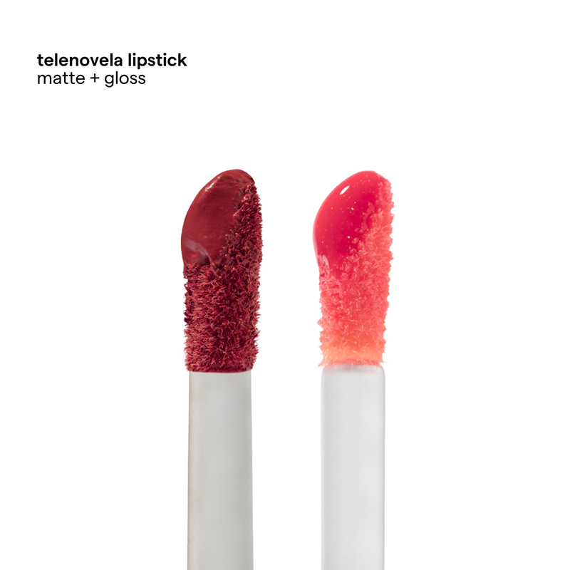 DUO TELENOVELA LIPSTICK + GLOSS RUBILI Y CARMINA (LABIAL CON DOBLE PUNTA)